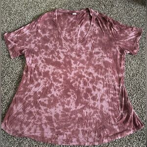 Old Navy Purple Orchid Luxe Tie-Dye V-Neck Short Sleeve Shirt XL